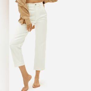 Everlane Off-White Cropped Straight Pants
